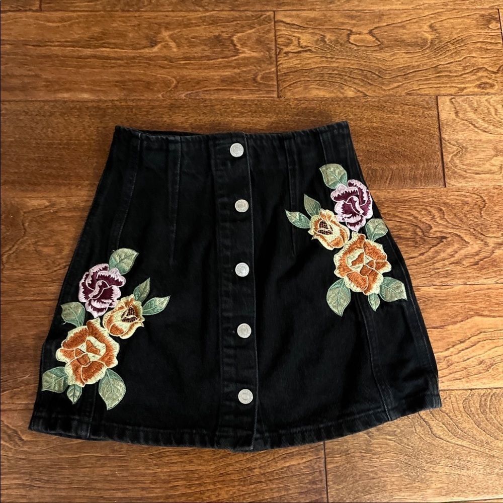 Top shop Moto black jean‎ skirt 2